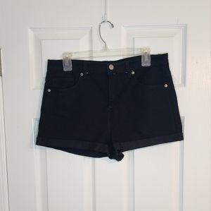 NWOT black denim cuffed cutoff shorts size 31